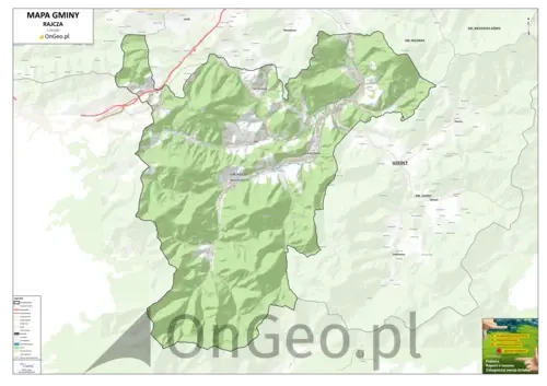 Mapa gminy Rajcza